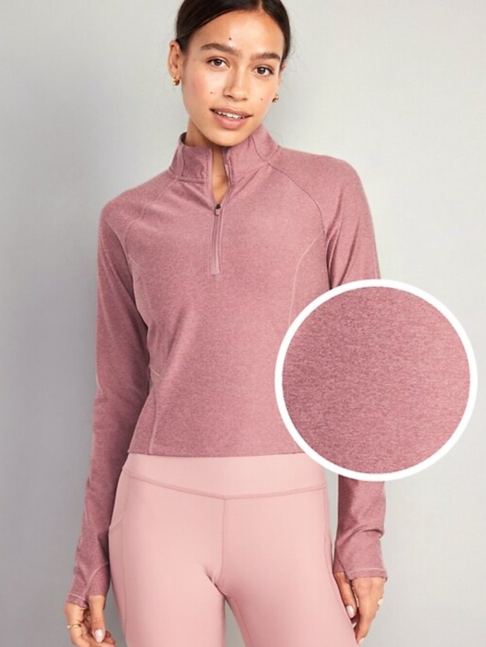 Old Navy CloudComfy Quarter Zip in Pink